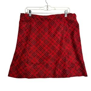 Tartan Plaid Skirt Preppy Holiday Preppy Womens M Red Black A-Line Lined Classic